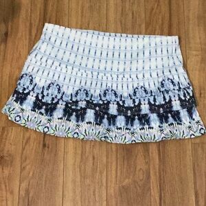 Lucky in Love White and Black Pleated Skater Mini Skirt 13.5”